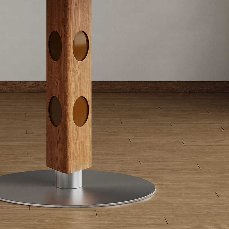 Simple small-sized dining table, Silver/Brown