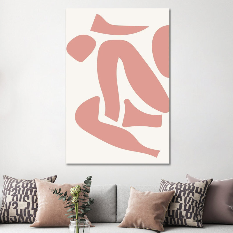 « Déstructed » rose par Mambo art studio-impression, Pas de tapis, H 60 po x l 40po x P 1,5 po, Toile tendue