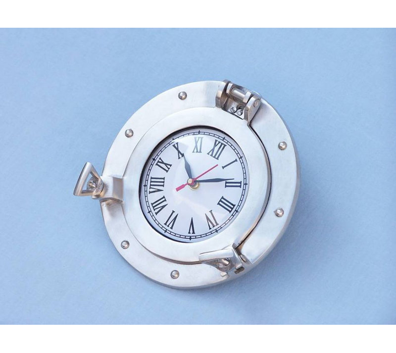 Horloge murale analogique 8 po Myah, Nickel brossé
