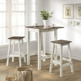 Poppy-Jo 2 - Person Pine Solid Wood Solid Wood Top Four Leg Dining Set