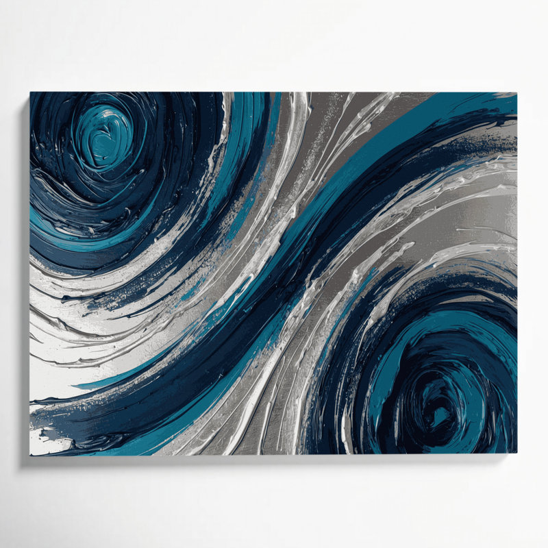 «Lyrical Abstraction 14», art mural sur toile bleue, H 11 po x l 14 po