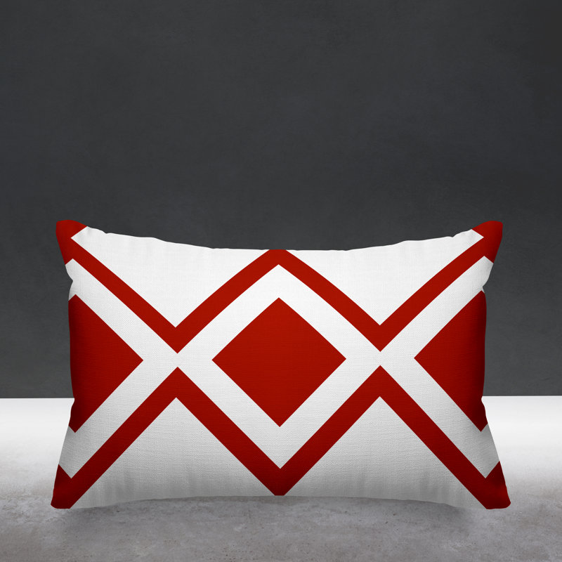Coussin décoratif intérieur / extérieur Halsey Loop, Rouge