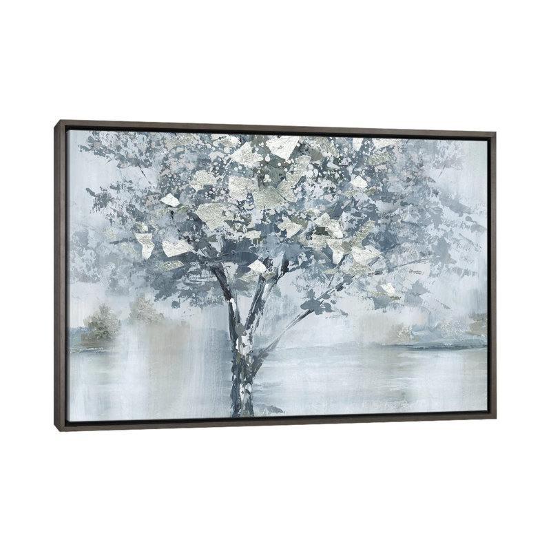 «Foil Foliage» par Nan - impression, H 18 po x l 26 po x P 1,5 po, Cadre rustique foncé
