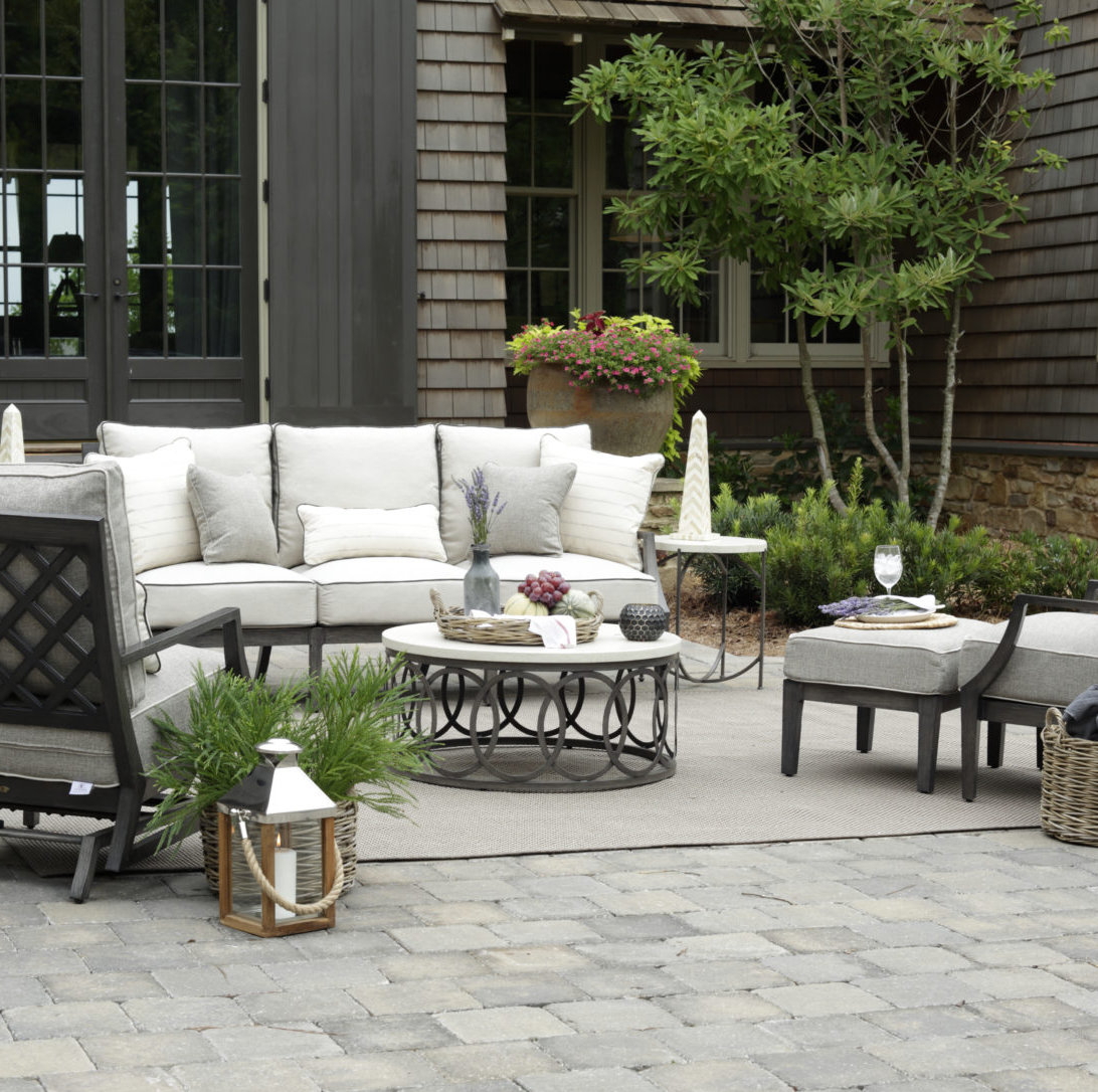 Copeland Patio Table, Ella Tables #5 Travertine/Slate Gray, 42"