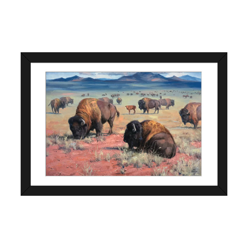 « home on the range », impression sur toile, Papier beaux-arts encadré noir, H 24 po x l 32 po x P 1 po, Blanc