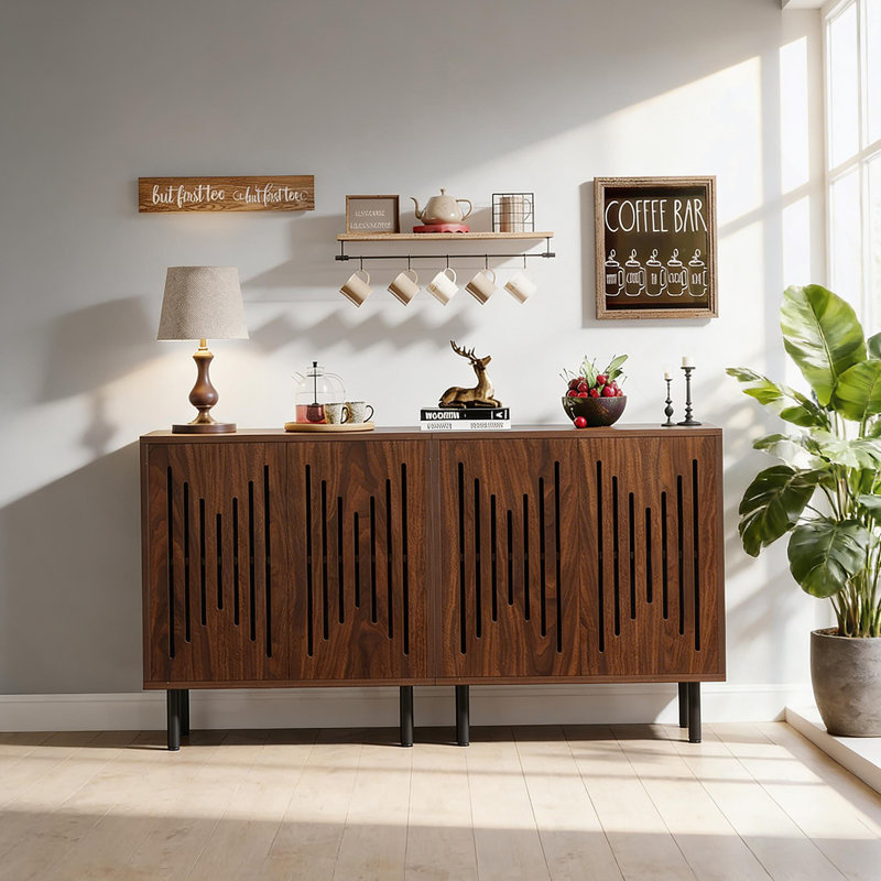 Armoire rustique, ensemble de 2 armoires de rangement, buffet classique