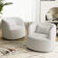 Upholstered Sherpa Swivel Barrel Chair-349863370