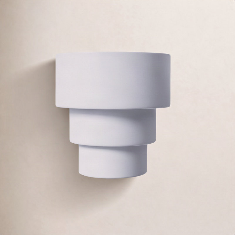 Alvera Ceramic Flush Mounted Sconce, Matte White, Incandescent (Not Included), 10.25" H x 10.75" W x 6.25" D