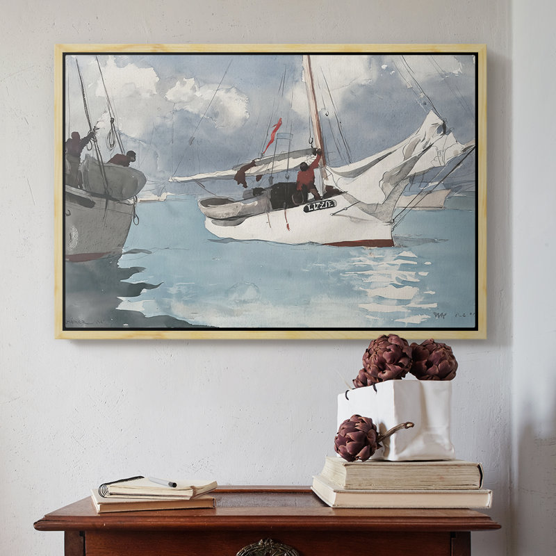 Bateaux de pêche, Key West, 1903 - Winslow Homer, toile tendue avec châssis, 16 x 24, Naturel