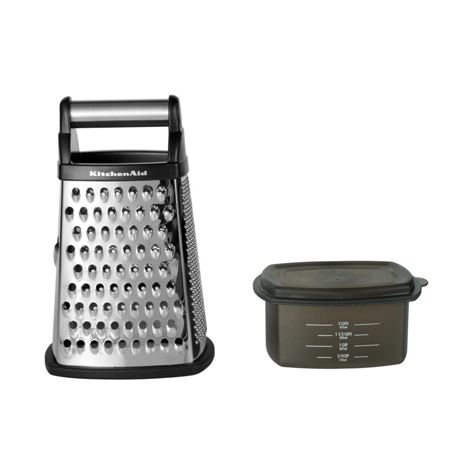 KitchenAid® Gourmet 4-Sided Stainless Steel Box Grater with Detachable Storage Container