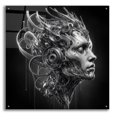  «Techno Face 7» par KIR.DART, art mural en verre acrylique