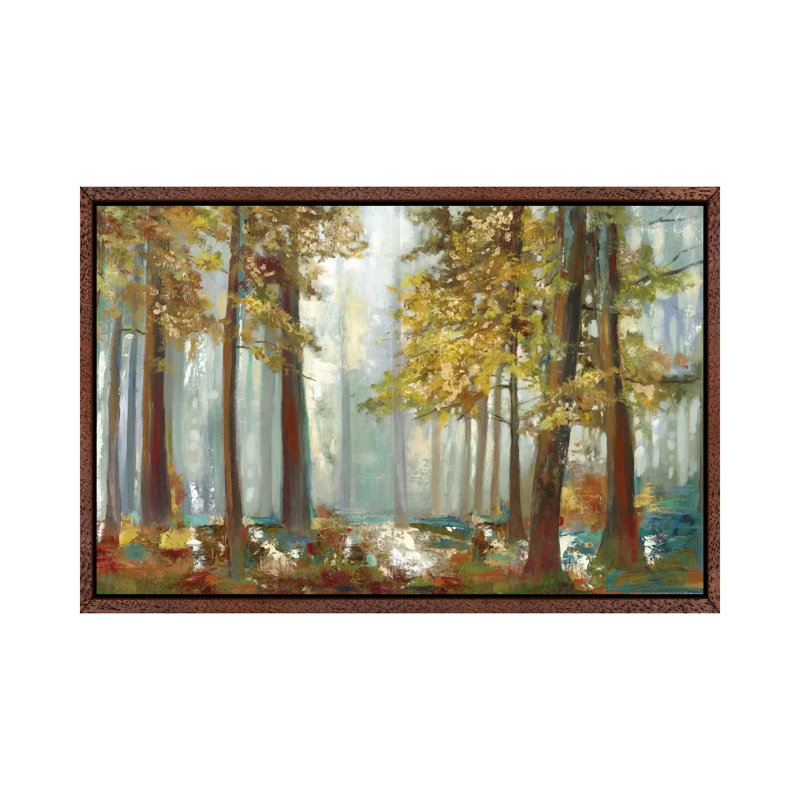 Upon The Leaves by Allison Pearce - Painting on Canvas, Classic Brown Wood Framed Canvas, 101.6 cm H x 66.04 cm W