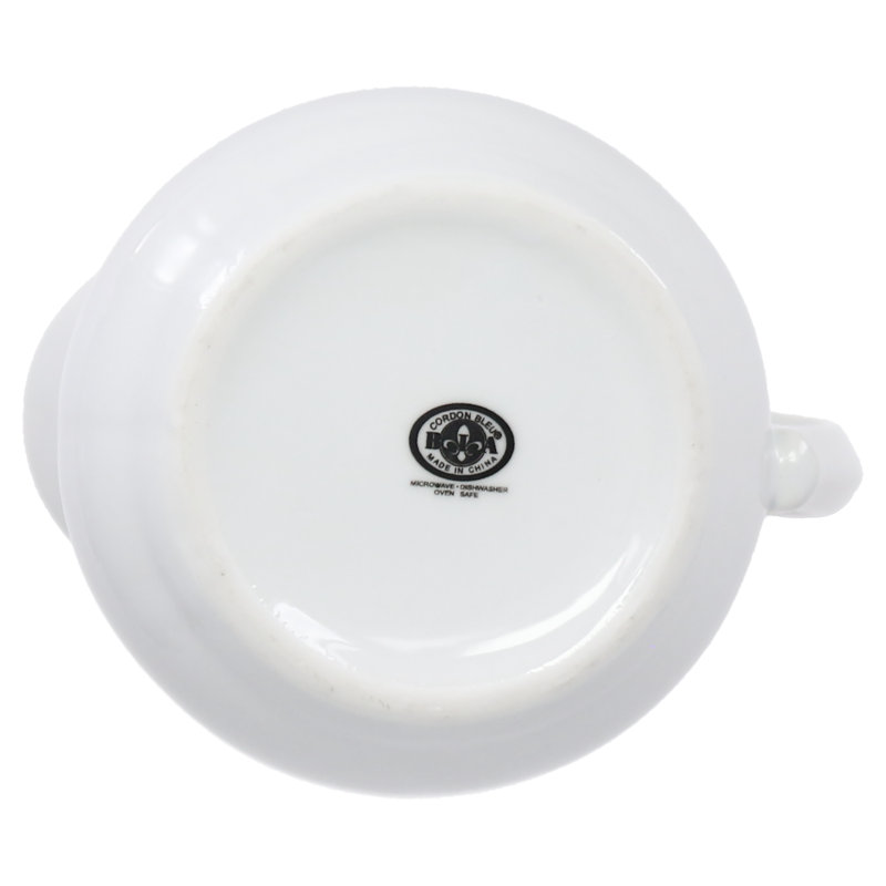 White Porcelain 1-Quart Pitcher with Curved Handle