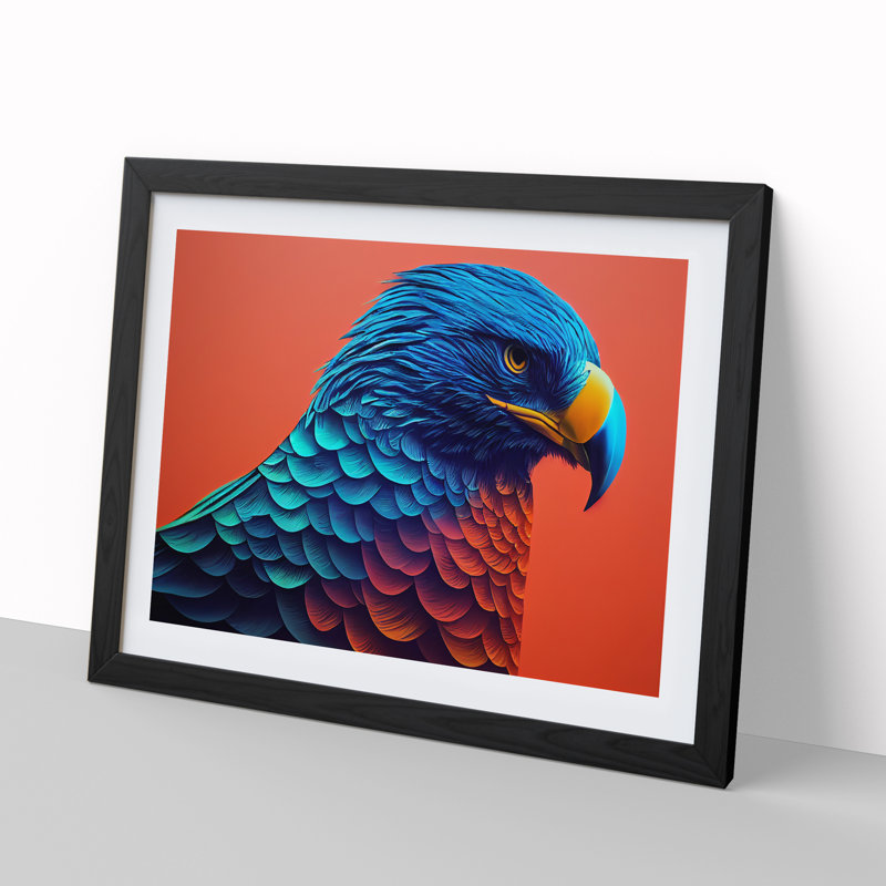 Sensational Eagle Bird - Framed Print, Black , 46cm H x 64cm W x 2cm D