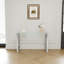 Console moderne: acier inoxydable robuste et charisme transparent avec style - Pieds en verre transparent