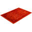 Tapis orange / noir surteint de conception unique 4 pi 3 po x 5 pi 10 po Overdyed
