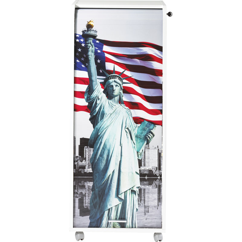 Graziella 1 -Door 3 -Drawer Filing, White Statue of Liberty