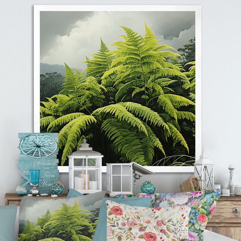 «Green Fern Forest Beauty II - Ferns», art mural, Toile tendue, H 30 po x l 30 po x P 1,5 po