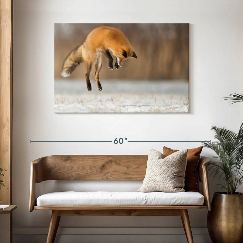 Jumping Red Fox, 30" H x 45" W