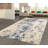 Abstract Handmade Tufted Beige/Blue Area Rug-19961840