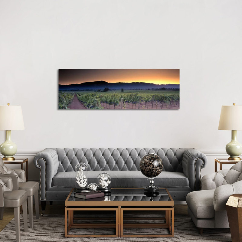 Vineyard Landscape, Napa Valley AVA, Napa County, California, USA - Giclée sur toile tendue avec châssis, H 20 po x l 60 po
