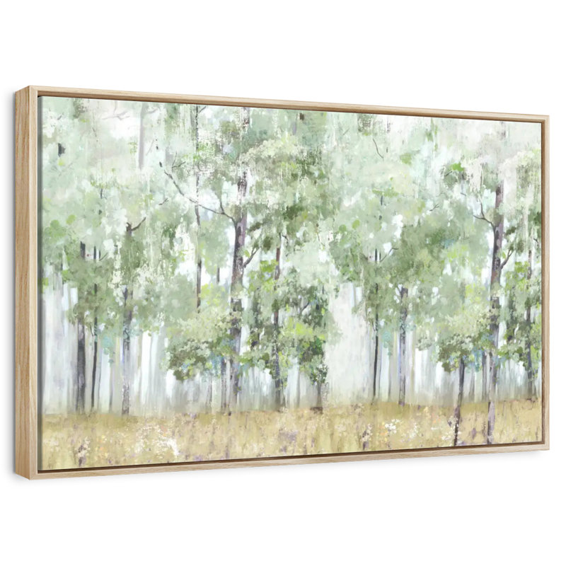 Into The Forest Light, Cadre flottant en bois naturel, 43 po x 29 po