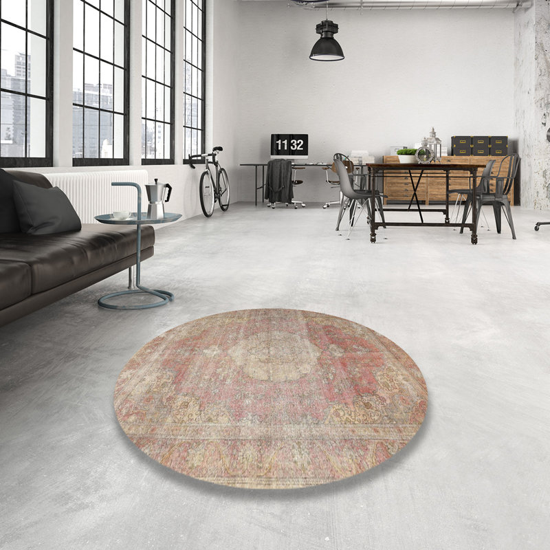 Tapis oriental rouge / brun / beige, Rond 6 pi