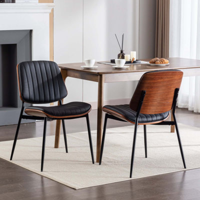 Mid Century Faux Leather Dining Chairs