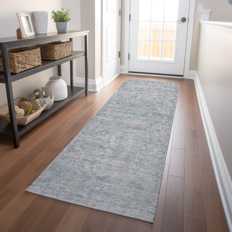 Tapis intérieur / extérieur argenté Felissae, 2'3" x 7'6"