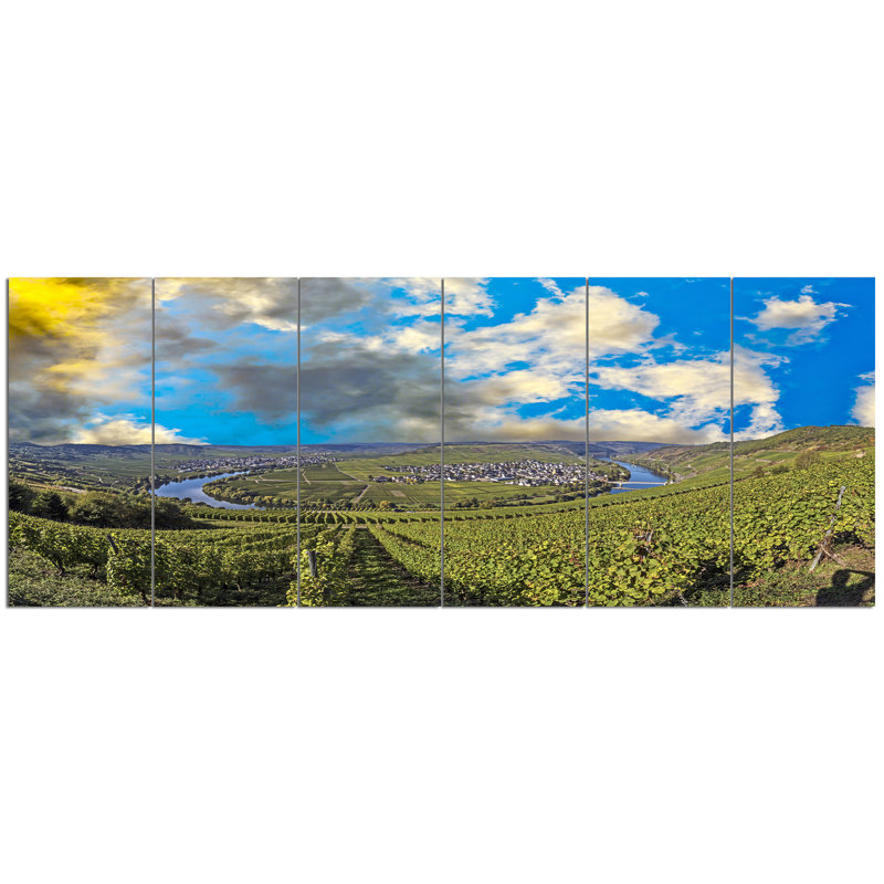 « moselle river loop in trittenheim », ensemble de 6 reproductions de photos sur toiles