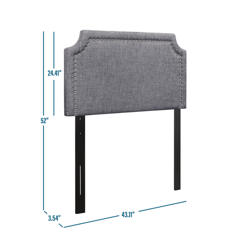 Daleiza Upholstered Headboard, Gray, Twin