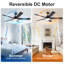 Élégant ventilateur de plafond à fixation verticale avec lumière DEL, moteur réversible et télécommande-1620592987-1620592990-1620592991