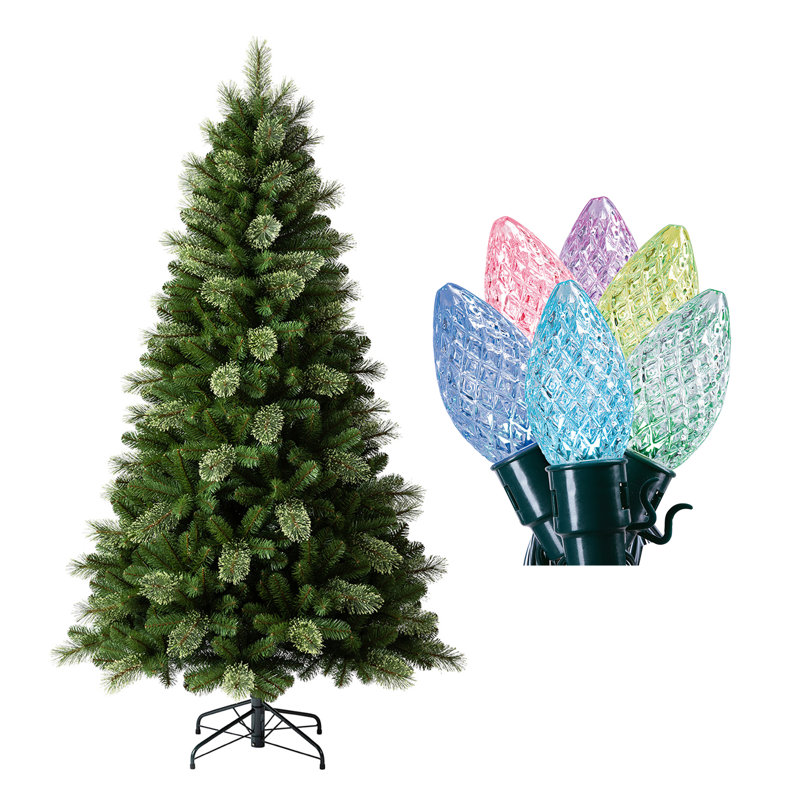 Easy Set-Up 84' Lighted Pine Christmas Tree