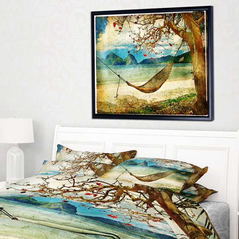 « tropical sleep swing », impression Digital, H 16 po x l 32 po x P 1 po, Toile avec cadre flottant