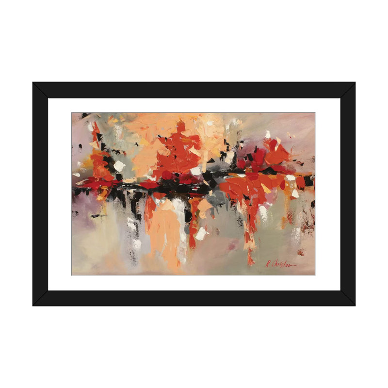 « joy », reproduction sur toile, H 16 po x l 24 po x P 1 po, Papier d'art encadré noir, Blanc