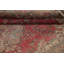 Tapis unique en laine noué à la main des années 1960 de 5 pi 10 po x 9 pi 6 po en rouge / beige