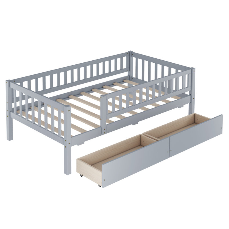 Borremans Twin 2 Drawer Slats Daybed, Gray