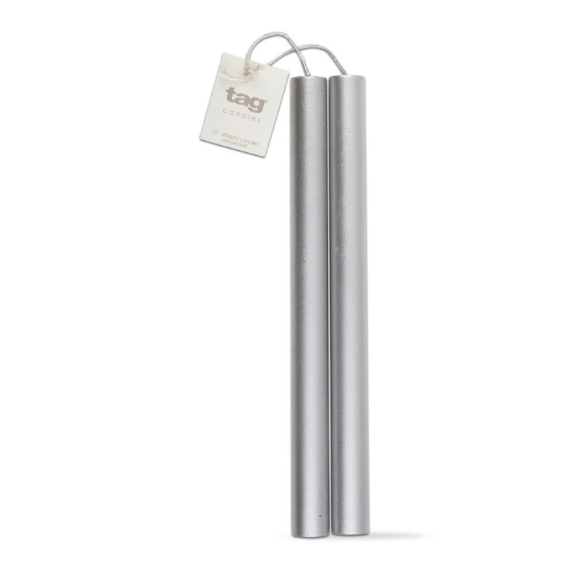 Ensemble de 10 bougies droites à cire de paraffine de 10 po, durée de combustion de 10 heures., Blanc