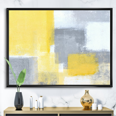" Gray And Yellow Blue Abstract XXI "