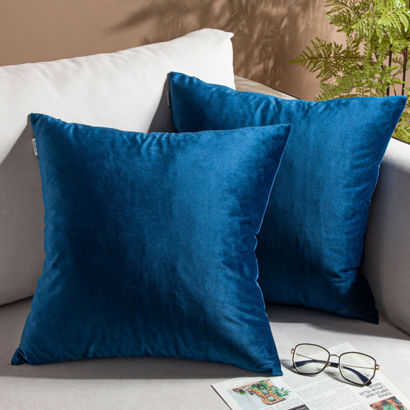(Couvertures avec insertions) Ensemble de deux coussins décoratifs de 18 po ou 20 po, Jaune, H 16 po x l 16 po