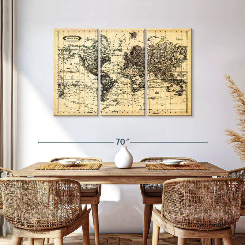Carte de la carte du monde Aliaz, H 36 po x l 57 po