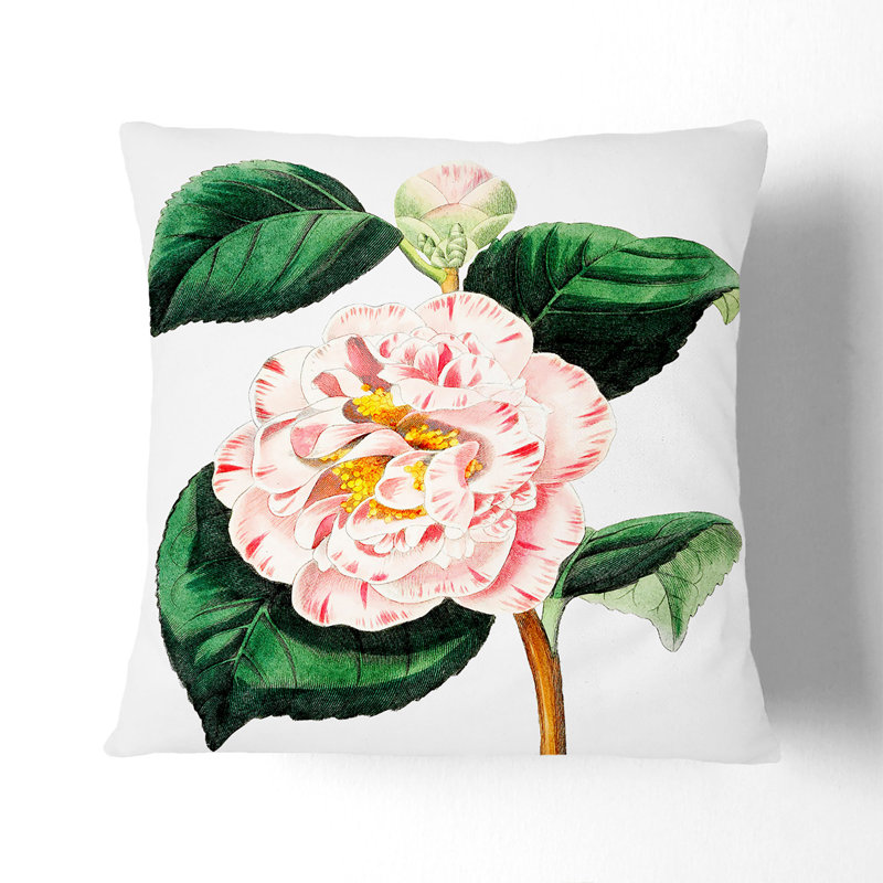 Camellia Flowers Cushion with Filling, 55cm H x 55cm W x 20cm D