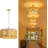 Convertible Linear-Woven Rattan Ceiling Light - Dimmable Flush Mount/Pendant With Adjustable Chain And Rod For Kitchen Island & Dining Room