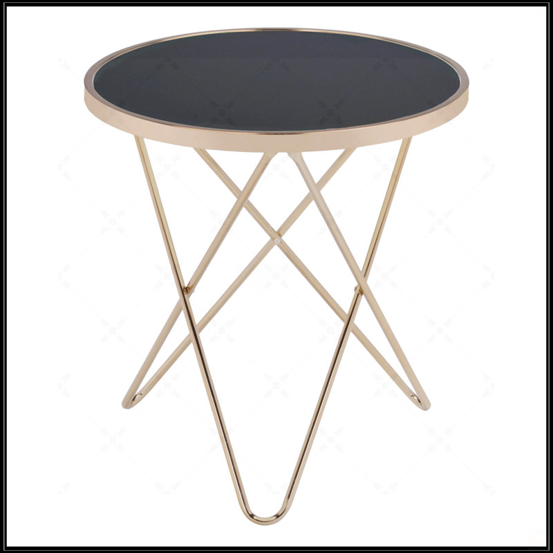 Table ronde en verre, Noir