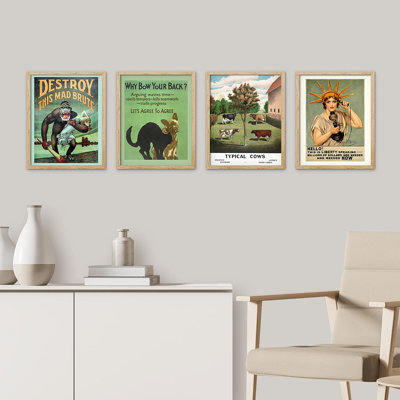 " 1920s Vintage Poster Art Deco Nouveau " 4 Piece Art Graphic Art Print