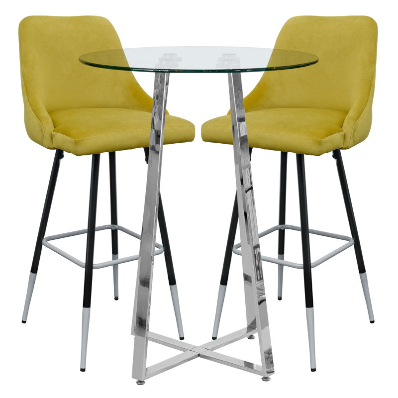 Lafever 2 - Person Dining Set, Yellow