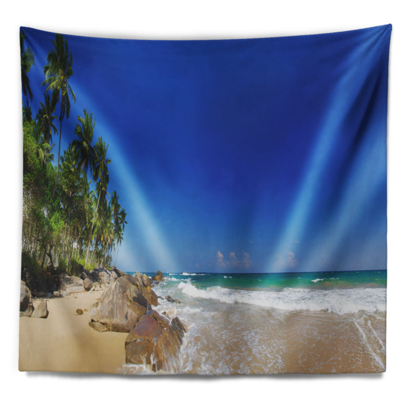 Tapisserie paradis tropical Landscape, H 68 po x l 80 po