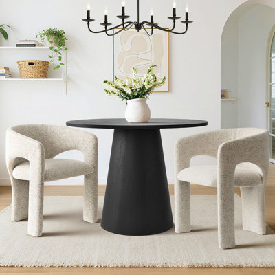 Ensemble de table de salle à manger 3 pièces avec fauteuils rembourrés