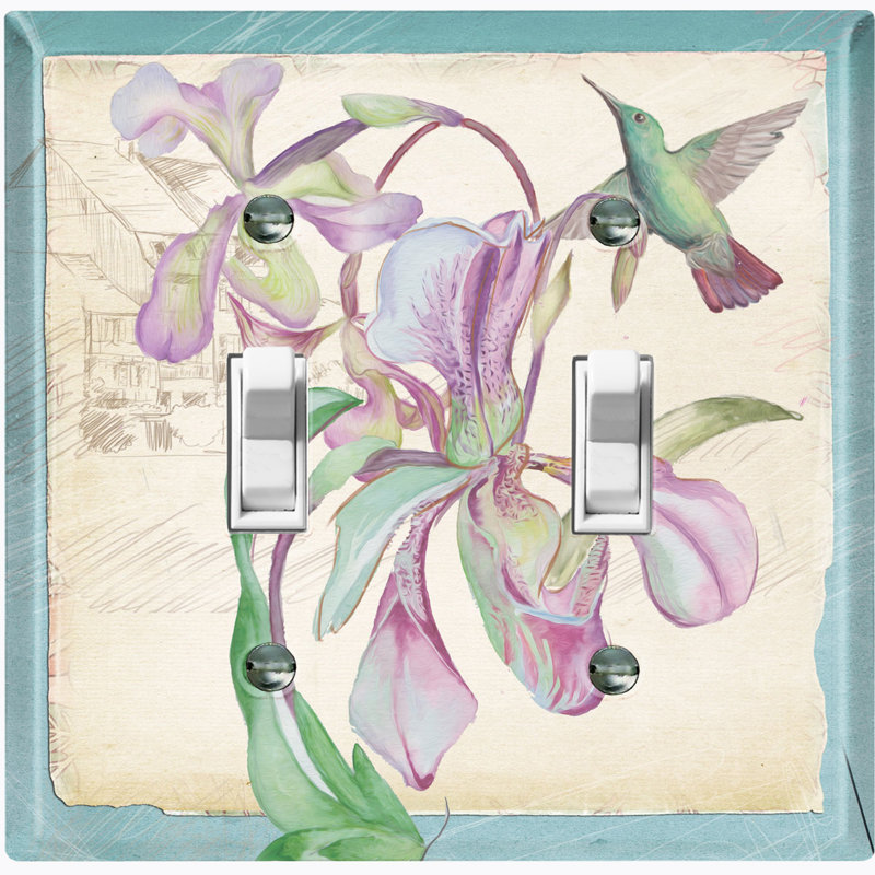 Plaque murale avec interrupteur à bascule 2-fleurs Lily