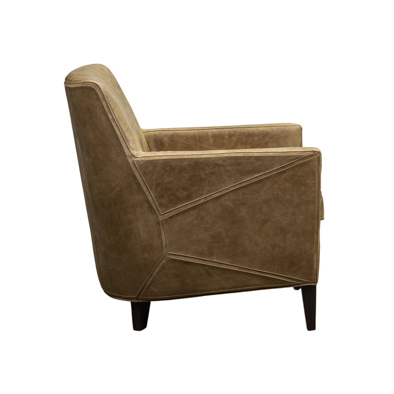 Puzzle Armchair, Fern Genuine Leather